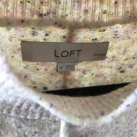 LOFT Flecked Mock Neck Poncho Sweater Size LP - Picture 8 of 8
